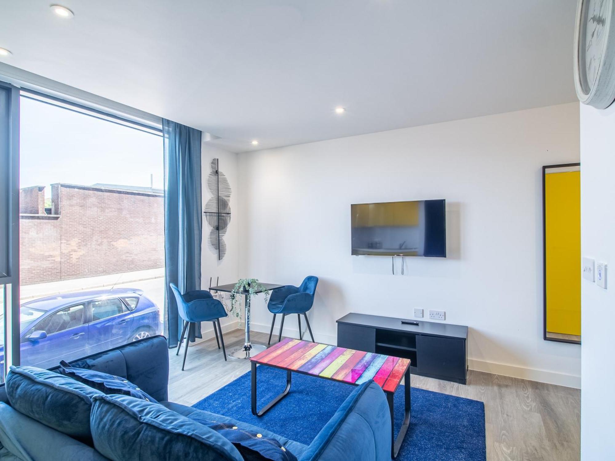 Blue Shade In Apartment *
