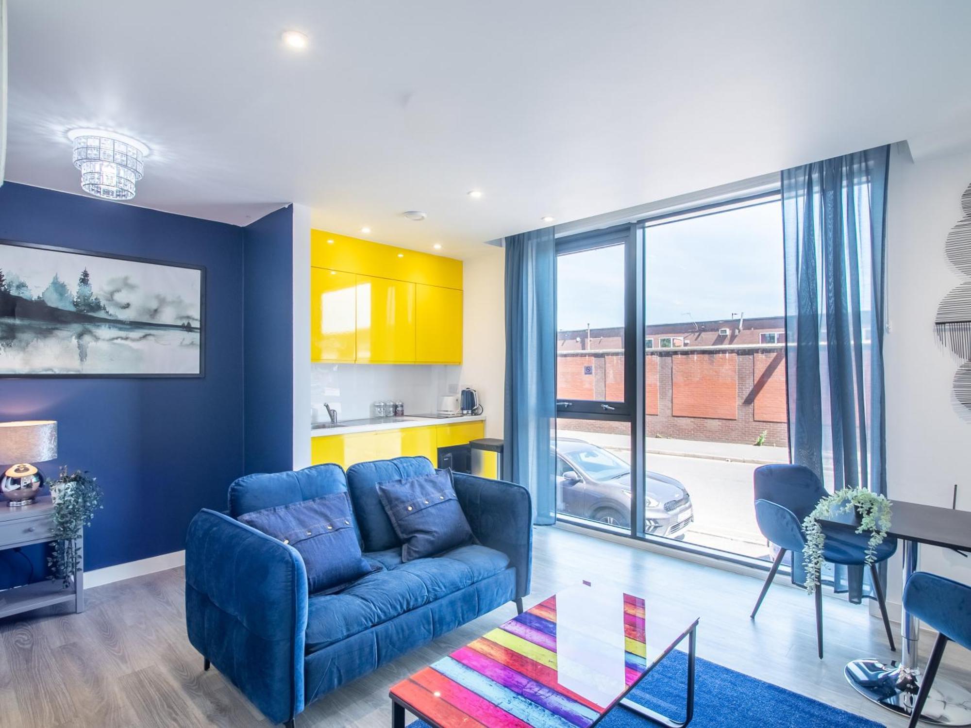 Blue Shade In Apartment *