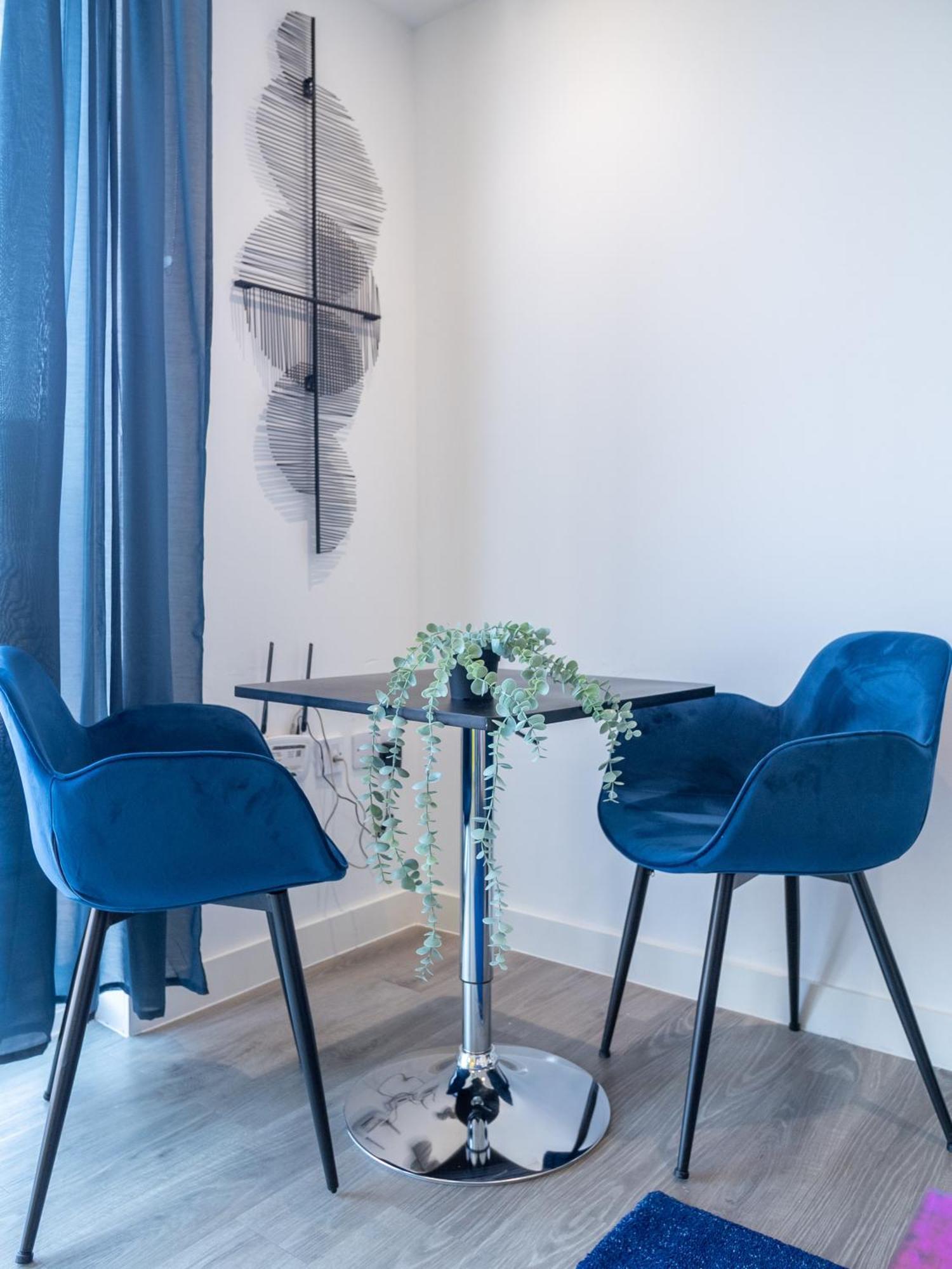 Blue Shade In Apartment