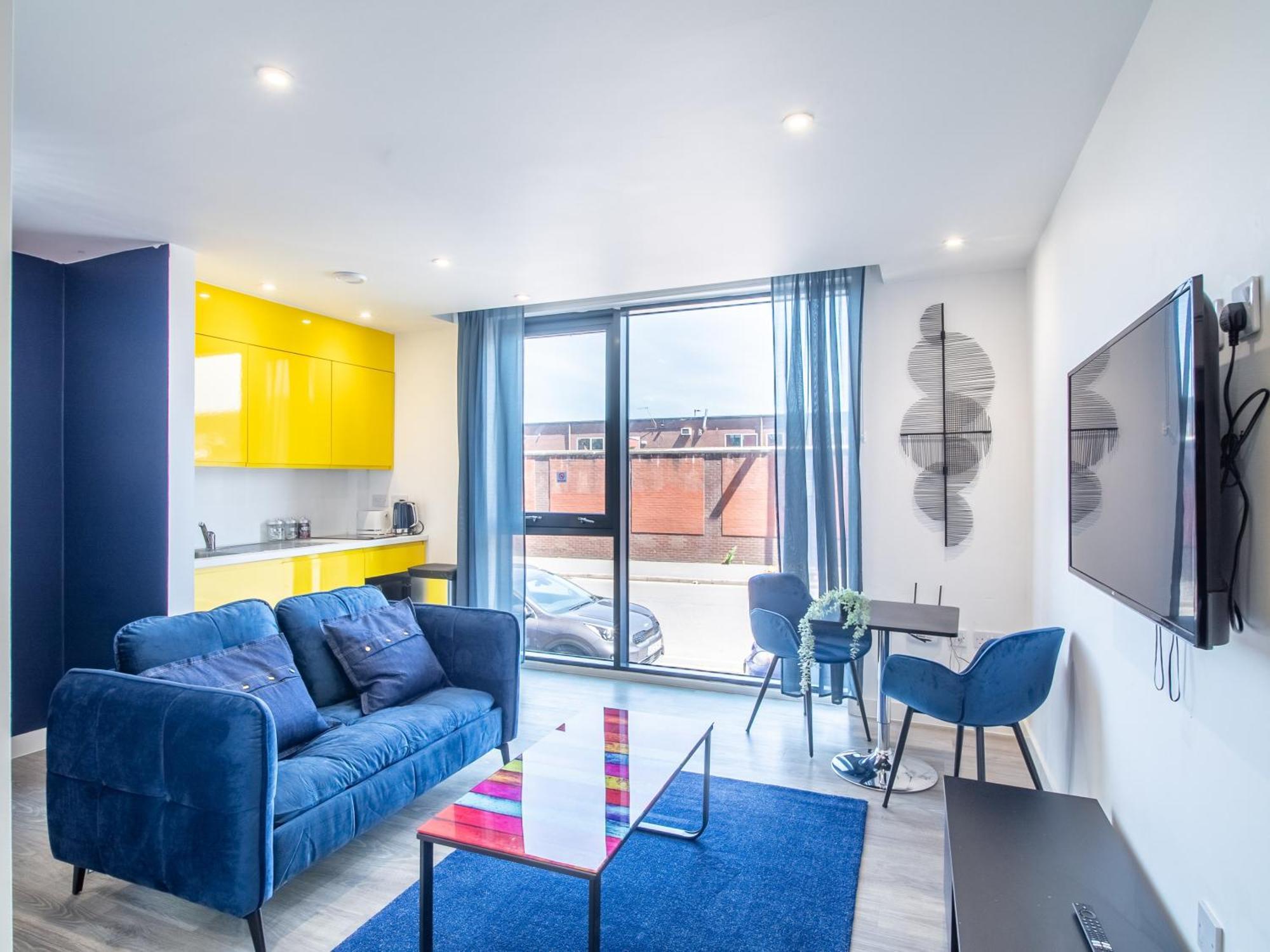 Blue Shade In Apartment *