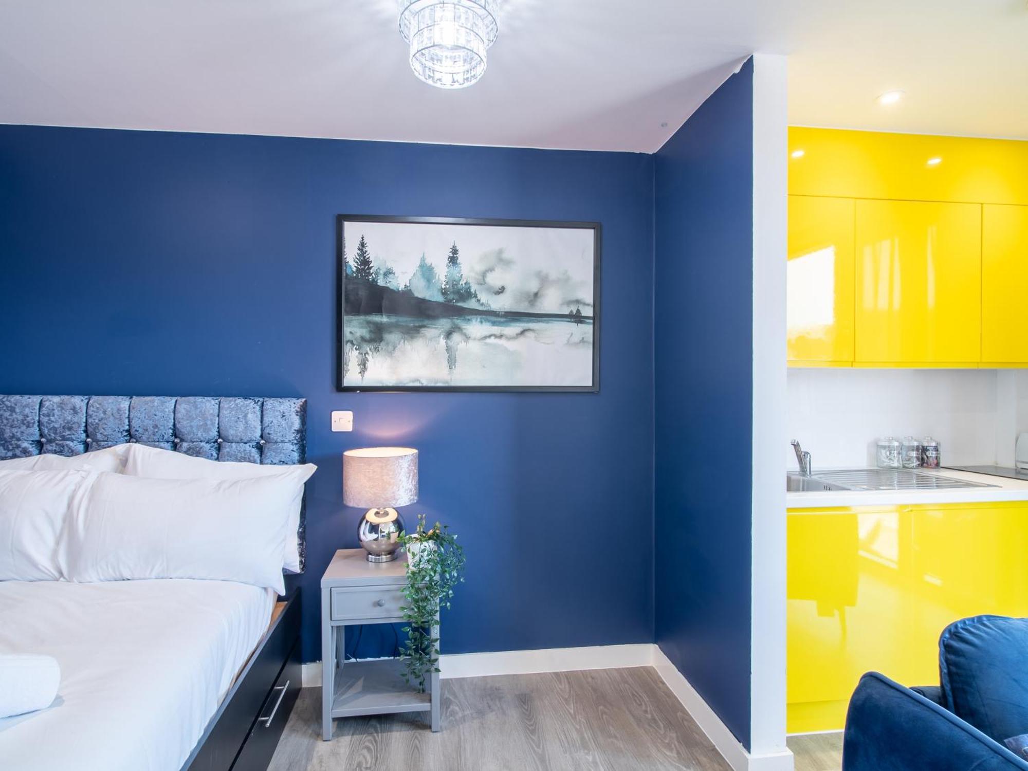 Blue Shade In Apartment